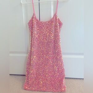 Pink sequin dress!